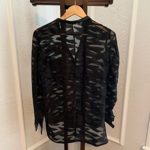 Helmut Lang Tops - Helmut Lang Black Sheer Blouse Helmut Lang Tops - Helmut Lang Black Sheer Blouse